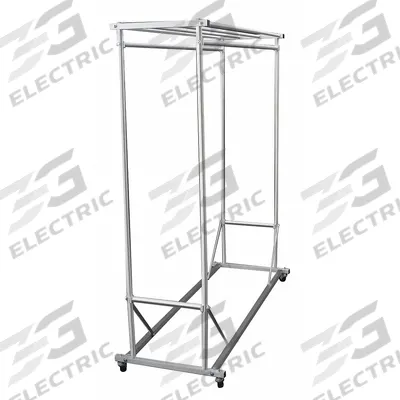 GLARO Garment Rack: Rod Design (No ) Hooks, 2 Rods, 64 in Overall Ht, 60 in Overall Wd - Garment Racks