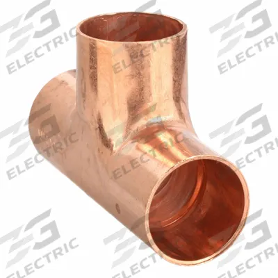 NIBCO Sweat Fitting Tee: 1 in CTS x 1 in CTS x 1 in CTS, Cup x Cup x Cup - Wrot Copper Tube Fittings