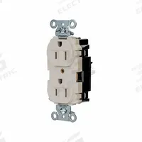 HUBBELL Receptacle: Duplex, 5-15, Light Almond, 125V AC, 15 A, 2 Pole / 3 Wire (MPN 5262STLA)