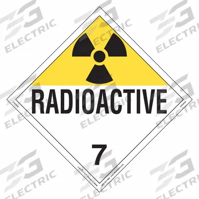 LABELMASTER Radioactive Placard: Radioactive, 10 3/4 in x 10 3/4 in, 10 3/4 in Label Ht - Class 7: Radioactive