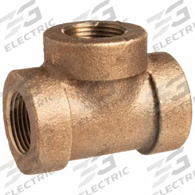 USA INDUSTRIALS Metal Pipe Tee: Tee, 1/2 in x 1/2 in x 1/2 in, Class 250 - Threaded Medium-Pressure Pipe Fittings