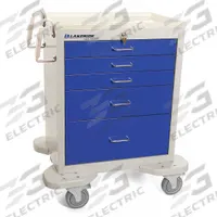 LAKESIDE General Medical Supply Cart with Drawers: Steel, (2) Swivel/(2) Swivel with Brake, Gray (MPN C-524-K-2B). Key specifications — Material: Steel; Drawer Color: Dark Blue; Brand: LAKESIDE; Caster/Wheel Configuration: (2) Swivel with Brake; Cabinet Color: Gray.