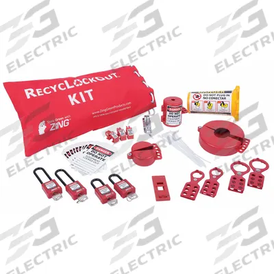 ZING Portable Lockout Kit: Electrical/Valve, Keyed Different Padlocks, Plug Encasing Lockout - Portable Electrical & Valve Lockout Kits