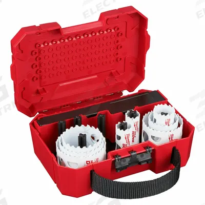 MILWAUKEE Hole Saw Kit: 11 Pieces, Bi-Metal, 3.5 Teeth per Inch - Multi-Material-Cutting Hole Saw Kits