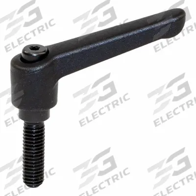JW WINCO Adjustable Handles; Adjustable Levers: Plastic w/ Steel Thread, 1/2"-13 Thread - Teardrop-Style Adjustable Handles with Threaded Stud