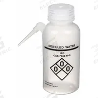 APPROVED VENDOR Wash Bottle: 250 mL, Distilled Water, Wide, Integrated Spout Spout, White (MPN 24J892). Key specifications — Vented/Nonvented: Vented; Body Color: White; Brand: APPROVED VENDOR; Imprinting Group: Waters.
