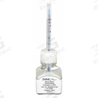 DURAC PLUS Bottle Thermometer: -5°C to 20°C, +/-0.75°C, 30 mL Bottle Volume, Glass Beads (MPN B60600-0700). Key specifications — Bottle Fill Medium: Glass Beads; Temperature Units: Celsius; Accuracy: +/-0.75°C; Brand: DURAC PLUS.