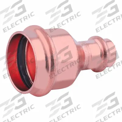 APPROVED VENDOR Crimp Fitting: Straight, 2 in CTS x 1 1/2 in CTS size, Press-fit x Press-fit - Plumbing Copper & Bronze Press Tube Fittings