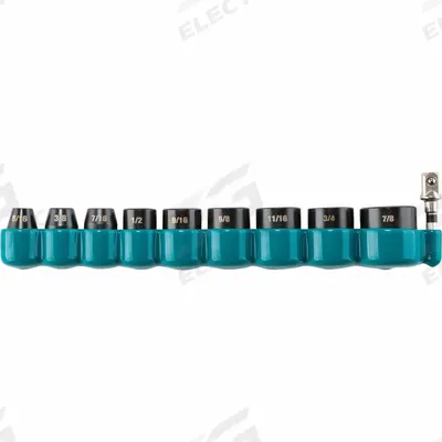 MAKITA Impact XPS SAE Impact Socket Set,10 pcs: 3/8 in Drive Size - SAE Impact Socket Sets