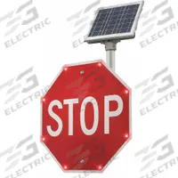 LED Stop Sign: 24 in x 24 in Nominal Sign Size (W x H), Aluminum, 0.08 in Thick, R1-1 MUTCD, Diamond (MPN 2180-00235). Key specifications — Sign Material: Aluminum; Basic Power Source: Solar; Retroreflective Grade: Diamond; MUTCD Code: R1-1.