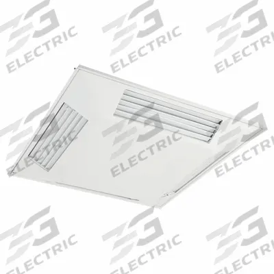 4 WAY DIFFUSER Diffuser: Ceiling, 23 in H, 23 in W, Lay-In, 8 in Duct, Steel, Side Louvered - Square Louvered Diffusers With Filters