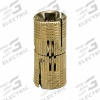 SOSS Hidden Barrel Hinge: Brass, 39/64 in Leaf Ht, 35/64 in Leaf Wd, 0 Holes per Leaf (MPN BH144). Key specifications — Material: Brass; Brand: SOSS; Finish: Satin Brass, Clear Coated.