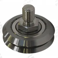 BISHOP-WISECARVER Guide Wheel: 2 23/64 in Roller Dia, V-Groove, 3/4 in Roller Wd, M14-2 Thread (MPN SWSC4XA). Key specifications — Brand: BISHOP-WISECARVER.