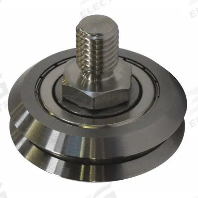 BISHOP-WISECARVER Guide Wheel: 2 23/64 in Roller Dia, V-Groove, 3/4 in Roller Wd - V-Groove Stud Track Rollers