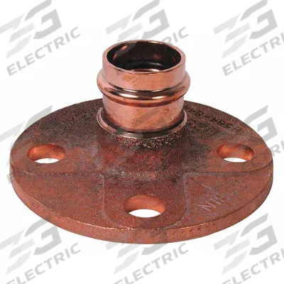 NIBCO Crimp Flange Fitting: Flange, 1 1/2 in CTS size, Press-fit x Flange, Brass - Plumbing Copper & Bronze Press Tube Flanges