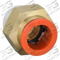 SMC Push-Fit Adapter Fitting: 1/2 in OD x 3/8 in Pipe Size, Push-to-Connect x MNPT, Brass, Brass (MPN KQ2H13-36AS). Key specifications — Brand: SMC; Thread Size A: 3/8".