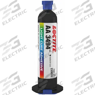 LOCTITE UV Cure Adhesive: AA 3494, UV Cured, 25 mL, Syringe, Clear - UV-Cured Acrylic Adhesives