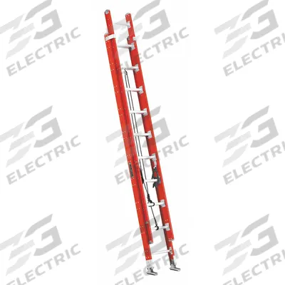 LOUISVILLE LADDER Extension Ladder: 20 ft Ladder Size, Fiberglass, 300 lb Load Capacity - Non-Conductive Fiberglass Extension Ladders
