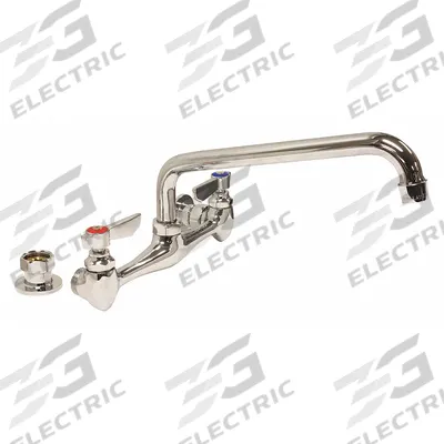 DOMINION COMMERCIAL FAUCETS Low Arc Service Sink Faucet: Wall, Widespread, Brass - Widespread Utility Faucets