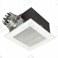Bathroom Fan: Ceiling, 290 cfm Max, 2 sones, 1 Speed, Round Duct (MPN FV-30VQ3). Key specifications — Brand: PANASONIC; Nameplate Voltage: 120V AC; Sensor Type: None; Duct Shape: Round; Heater: Without Heater; Mounting Location: Ceiling; Number of Speeds: 1.