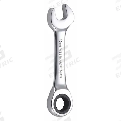 WESTWARD Combination Wrench: Alloy Steel, Chrome, 12 mm Head Size, 4 in Overall Lg - Metric 12-Point Ratcheting Combination Wrenches
