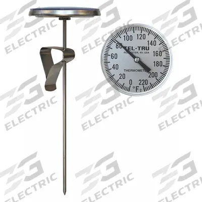 TEL-TRU Clip On Thermometer: 50°F to 500°F /0°C to 250°C, +/- 1% Accuracy - General Purpose Dial Pocket Thermometers