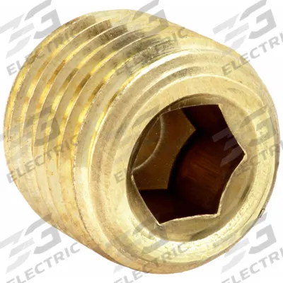 PARKER Plug: Plug, CA360 Brass, 1/4 in, NPT Threaded, 3,900 psi - Threaded Extreme-Pressure Hydraulic Pipe Fittings