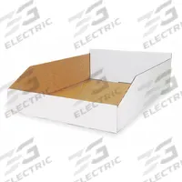 PACKAGING CORPORATION OF AMERICA Corrugated Shelf Bin: 17 in Overall Lg, 12 1/4 in x 4 3/4 in, White (MPN 2W256). Key specifications — Brand: PACKAGING CORPORATION OF AMERICA; % Recycled Content: 30-45%; Manufacturer Part Number: 2W256; Includes Dividers: Dividers Not Included; Electrostatic Discharge: Not Electrostatic Discharge Conductive.
