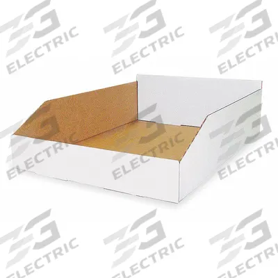PACKAGING CORPORATION OF AMERICA Corrugated Shelf Bin: 17 in Overall Lg, 12 1/4 in x 4 3/4 in - Light-Use Cardboard Shelf Bins