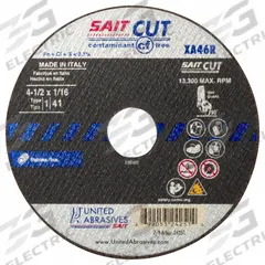 SAIT Abrasive Cut-Off Wheel: Type 1, 7" x 1/16" x 7/8", Aluminum Oxide, 46 Grit, XA46R (MPN 24254). Key specifications — Series: XA46R; Brand: UNITED ABRASIVES-SAIT.