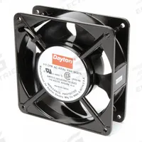 DAYTON Axial Fan: 117 cfm Airflow @ 0.000 in SP, 4 11/16 in Ht, 1 1/2 in Dp, Terminals, IP20 (MPN 6KD75). Key specifications — Blade Material: Polybutylene Terephthalate; Brand: DAYTON.
