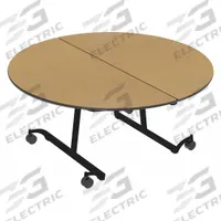 PALMER HAMILTON Folding Table: Maple, 29 in Overall Ht, 60 in Overall Lg, 60 in Overall Wd, Circle (MPN 22MT132960RD-MT). Key specifications — Tabletop Structural Material: Particle Board; Tabletop Surface Material: Laminate.