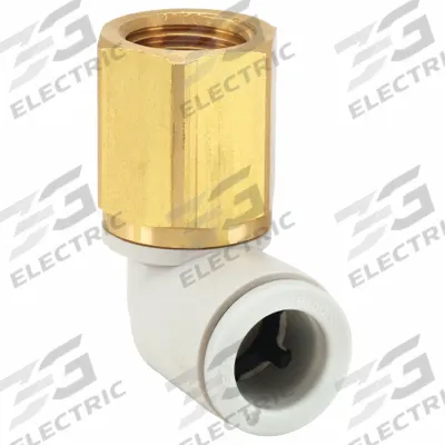 SMC Push-Fit Elbow Fitting: 4 mm OD x 1/8 in Pipe Size, Push-to-Connect x BSPT - Polybutylene & Brass Tube Fittings