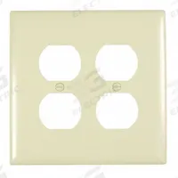 LEGRAND Wall Plate: Duplex Outlet, 2 Gang, Brown, Jumbo Size (MPN TPJ82). Key specifications — Brand: LEGRAND; Material: Nylon.