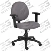 APPROVED VENDOR Office Chair: Gray, Fabric Material, 16 1/2 in Back Ht, 20 in Seat Wd, 18 in Seat Dp (MPN 6GNL9). Key specifications — attr982877: Black; attr982865: Black; attr982870: APPROVED VENDOR; attr982901: Gray.