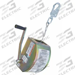 MILLER BY PIP Confined Space Winch: 350 lb Winch Wt Cap, 100 ft Cable Lg, Steel, Snap Hook, Manual (MPN 8442-Z7/100FT). Key specifications — Brand: MILLER BY PIP; Operation Mode: Manual; Winch Cable Material: Steel; Includes: Connectors; Confined Space Component: Winch; Harness End Connection: Snap Hook; Rated For Lifting: Personnel.