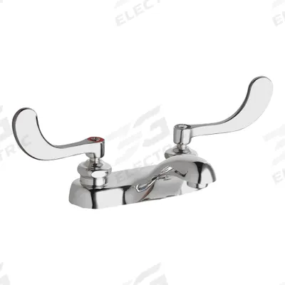 CHICAGO FAUCETS Low Arc Bathroom Faucet: 802, Cast Brass, Polished Chrome Finish - Centerset Handle Bathroom Faucets
