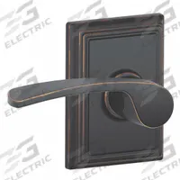 SCHLAGE Door Lockset: Passage Lever Locksets, Bronze (MPN F10 MER 716 ADD). Key specifications — Ligature Resistance: Not Ligature-Resistant; Brand: SCHLAGE; Lockset Function ANSI Code: F75; Visual Indicator Message: No Message; Lockset Style: Merano; ADA Compliant: No; Finish: Aged Bronze : Brass.