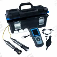 HACH Water Quality Multiparameter (MPN LEV015.53.42006). Key specifications — Test Parameters: Total Dissolved Solids; Manufacturer Part Number: LEV015.53.42006; Measurement Components Included: PHC10105 Intellical Rugged Field pH Electrode, 5 m Cable; Other Accessories Included: (20) 2089846 PMP Erlenmeyer Flask, 250 mL; Reagents and Solutions Included: (20) 2770220 Singlet Single-Use pH Buffer, pH 10.01.
