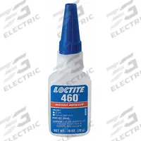 LOCTITE Instant Adhesive: 460, Plastics, 0.7 fl oz, Bottle, Clear, Thin Liquid, 50 g/L and Under (MPN 135463). Key specifications — Series: 460; Standards: 29 CFR 1910.1200; Primary Applications: Plastics; Materials Bonded: Rubber; Brand: LOCTITE; Secondary Compatible Materials: Plastics.