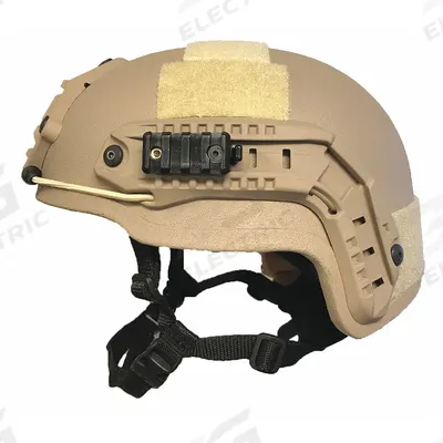 UNITED SHIELD Ballistic Helmet: L Fits Hat Size, Tan, Aramid, 1/2 in Pad Thick