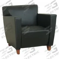OFFICE STAR Club Chair: Black, Cherry, 4 Casters/Glides, 31 1/2 in Overall Wd, 30 in Overall Ht (MPN SL8471). Key specifications — Brand: OFFICE STAR; Back Material: Leather; Seat Material: Leather; Chair Material: Leather.