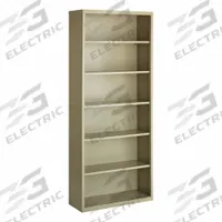 HIRSH Bookcase: Putty, Steel, 82 in Overall Ht, 34 1/2 in Overall Wd, 13 in Overall Dp, 6 Shelves (MPN 21998). Key specifications — Material: Steel; Brand: HIRSH; Color: Putty.