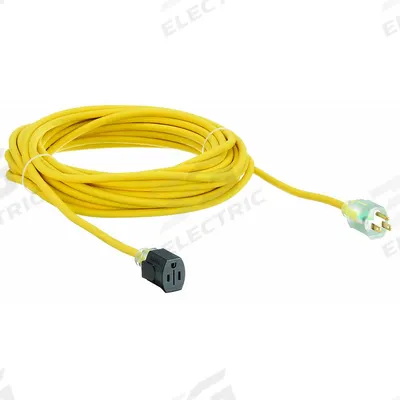 APPROVED VENDOR Extension Cord: Outdoor Use, 45 ft Lg, Outlet, 5-15P, 14/3, SJTOW, Yellow - Outdoor Extension Cords with Single Outlet