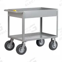 LITTLE GIANT Utility Cart: 1,200 lb, 48 in L x 24 in W Shelf, 2 Shelves, Gray, Flat (MPN DS-2448-X6-9P). Key specifications — Caster/Wheel Configuration: (2) Rigid; Brand: LITTLE GIANT; Caster Wheel/Tread Material: Rubber.