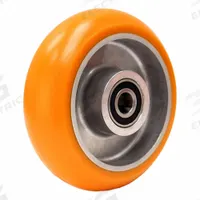 HAMILTON Caster Wheel: 6 in Wheel Dia., 2 in Wheel Wd, Polyurethane, 800 lb Load Rating, Aluminum (MPN W-622-EMB-1/2). Key specifications — Brand: HAMILTON; Tread Shape: Ergo-Tech™; Wheel/Tread Color: Orange.