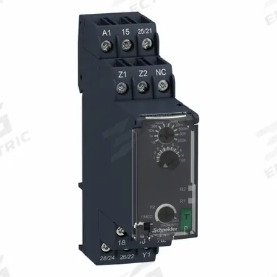 SCHNEIDER Time Delay Relay: DIN-Rail Mounted, 24 to 240V AC/DC, 8 A - DIN-Rail Mounted Relays