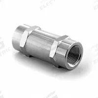 HAM-LET Check Valve: Poppet, Inline Valve Body, 3/8 in Pipe Size, FNPT x FNPT, 316 Stainless Steel (MPN H-410-SS-N-3/8"-25 PSI). Key specifications — Brand: HAM-LET; Seat Material: 316 Stainless Steel.