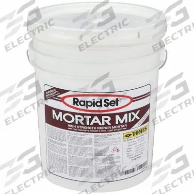 RAPID SET Mortar: Mortar Mix, 55 lb Container Size, Pail, 1 hr Full Cure Time