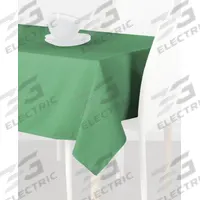 R&R TEXTILE Tablecloth: Rectangle, Seafoam Green, 72 in Overall Lg, 52 in Overall Wd, Polyester (MPN AT-Signature-52x72-3800-Seafoam). Key specifications — Color: Seafoam Green; Material: Polyester; Brand: R&R TEXTILE.